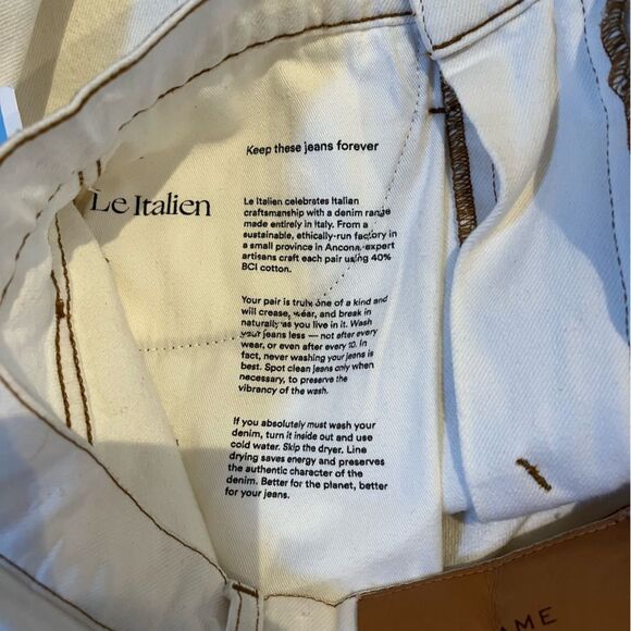 Frame Denim Le Italien Straight Leg Jeans in Blanc White 26 NWOT - Picture 8 of 16